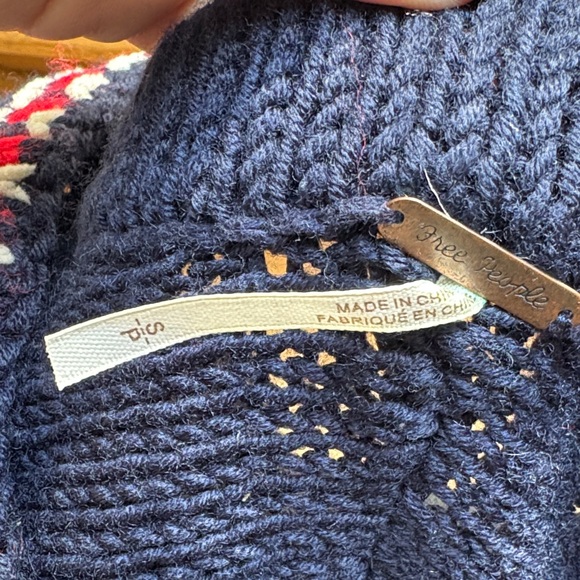 Free People Annabelle Wool Blend Knit Nordic Longline Cardigan S - Picture 4 of 6